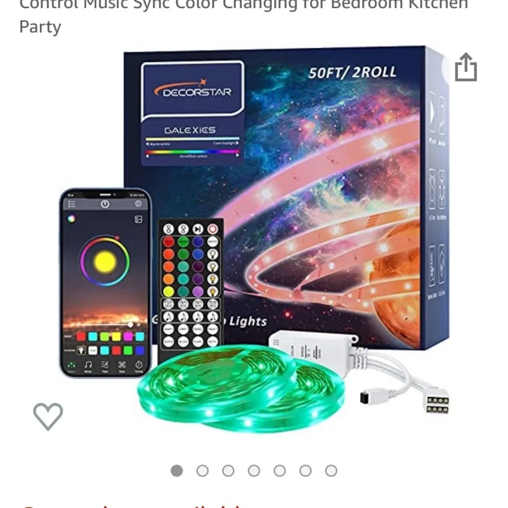 2-Rolls 25ft Led Lights,Bluetooth Led Strip Lights Remote Led Lights Strip